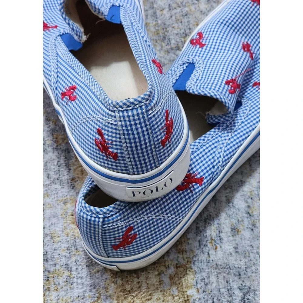 Polo Ralph Lauren Men's Mytton Blue Canvas Lobster Slip-on Sneaker Size 9.5D